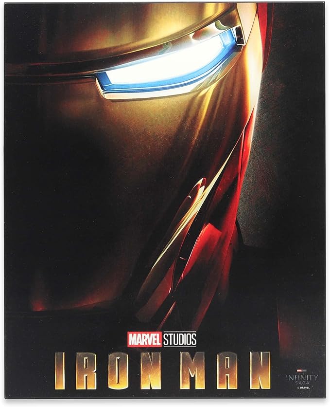 Open Road Brands Marvel Iron Man Wood Wall Decor - Classic Iron Man Picture for Man Cave or Bedroom