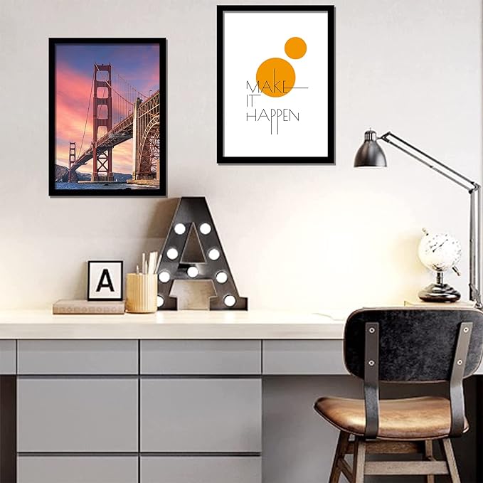 8x10 Picture Frame Set of 4, Black 8 x 10 Frame High Transparent Wall Gallery Poster Canvas Photo Frames for 8 by 10 inches