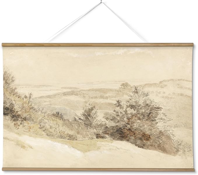 InSimSea 36x54 Extra Large Canvas Scroll Wall Art, Vintage Mountain Hill Landscape Painting Prints, Farmhouse Oversized Wall Decor for Living Room, Bedroom, Dining Room, Office