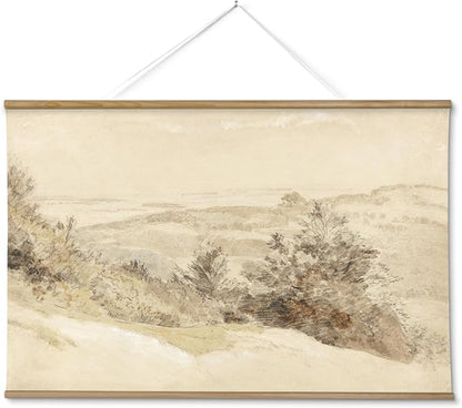 InSimSea 36x54 Extra Large Canvas Scroll Wall Art, Vintage Mountain Hill Landscape Painting Prints, Farmhouse Oversized Wall Decor for Living Room, Bedroom, Dining Room, Office