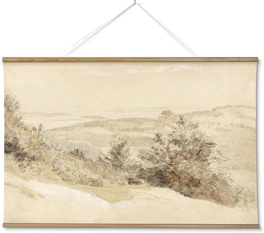 InSimSea 36x54 Extra Large Canvas Scroll Wall Art, Vintage Mountain Hill Landscape Painting Prints, Farmhouse Oversized Wall Decor for Living Room, Bedroom, Dining Room, Office