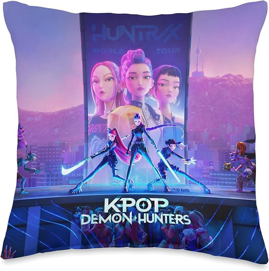 Kpop Demon Hunters HUNTR/X Key Art Officially Licensed Throw Pillow