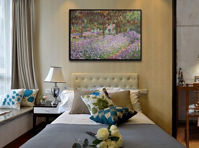 Irises in Monet's Garden, 1900 by Claude Monet - Large Canvas Art Wall Decor Painting Print Framed -24" x 36"