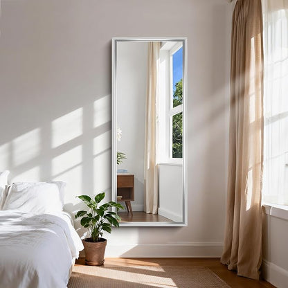 CIRCUMI 60"x24" Brushed Silver Mirror with Chunky Box Metal Frame, Bathroom Mirror for Vanity Remodel & New Home, Living Room, Entryway, Rectangular Wall Mirror, Tempered Glass, Vertical or Horizontal