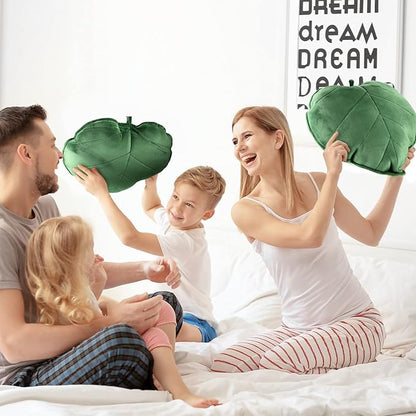 3 Pcs Leaf Shaped Pillow - 20 x 20 Inches, 3D Leaves Soft Throw Pillow Decorative Sofa Cushion, Green Plant Home Decoration for Car, Bedroom, Sofa, Living Room