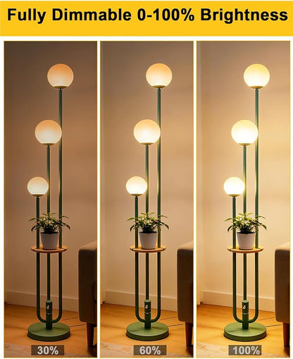 Lightdot 63IN Floor Lamp with 3 Green U-Pole, Modern Floor Lamp with 3000K Warm White LED Bulbs Included, Candle Holder Style Modern Tall Lamp for Living Room/Wedding/Party/Sofa Beside/Corner Decor