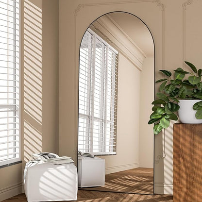 Full Length Mirror 71"x25" Arch Mirror Floor Mirror with Stand Wall Mirror Black Arched Full Body Mirror Standing Hanging or Leaning Against Wall Bedroom Mirrors for Entry, Living Room