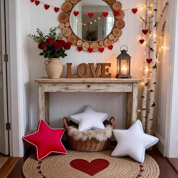 Star Pillow - 22 Inches White Pillows Decorative Throw Pillow Large Accent Cushion for Couch Bed Living Room White