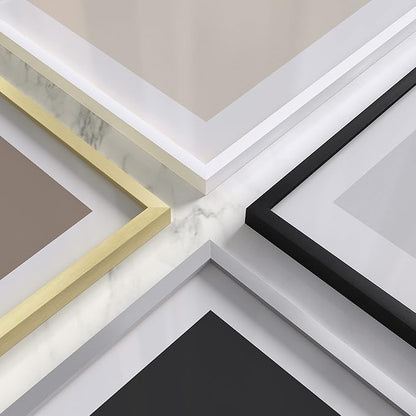 HAUS AND HUES 8x8 Silver Metal Picture Frames Matted to 4x4 - Features Premium Aluminum & Hanging Hardware, Shatterproof Plexiglass - Ideal for Home, Room, Office (8x8 in, Silver, Set of 15)