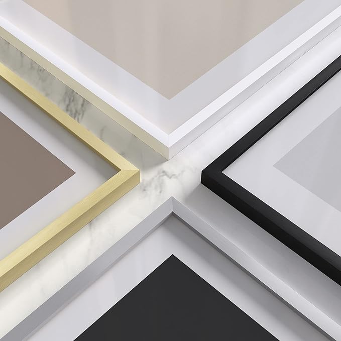 HAUS AND HUES 5x7 Black Metal Picture Frames - Black 5X7 Photo Frames - Features Premium Aluminum, Vertical Hanging, Easel Back for Tabletop, Home, Office (5x7 in, Black, Set of 6)