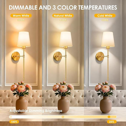 OCATO Battery Operated Wall Sconce: 10000mAh Wireless Wall Sconces Set of Two Rechargeable Lamp Dimmable Magnetic Lights with 7 RGB Colors and Remote Walls Decor for Bedroom Living Room Hallway