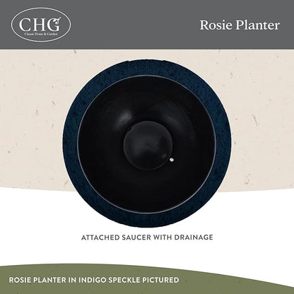 Classic Home and Garden by Growscape Rosie Modern Planter w/Drainage - Contemporary Planter Bowls - Shallow Round Vases for Small Plants - Versatile Indoor & Outdoor Pots (10” Northern Lights)