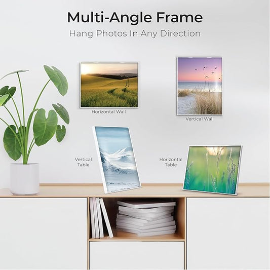 MANTELLO ESSENTIALS 8 x 10 Photo Frame Set, 8 x 10 White Picture Frames, Front Loading Picture Frames 8x10, Set of 6