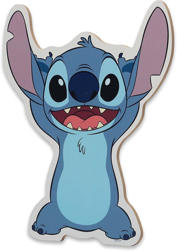 Open Road Brands Disney Lilo and Stitch Die Cut Wood Wall Decor - Adorable Stitch Wall Art for Kids' Bedroom, Play Room or Movie Room
