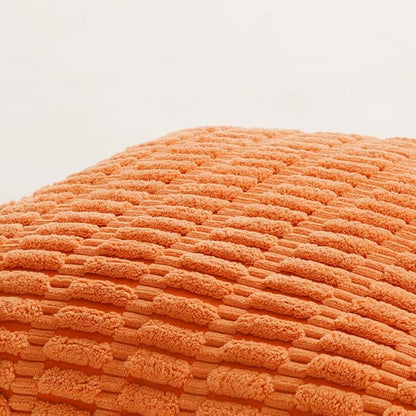 Fancy Homi 4 Packs Decorative Throw Pillow Covers for Living Room Couch Bed, Modern Farmhouse Boho Home Décor Accent Cushion Case, 22" x 22", Orange