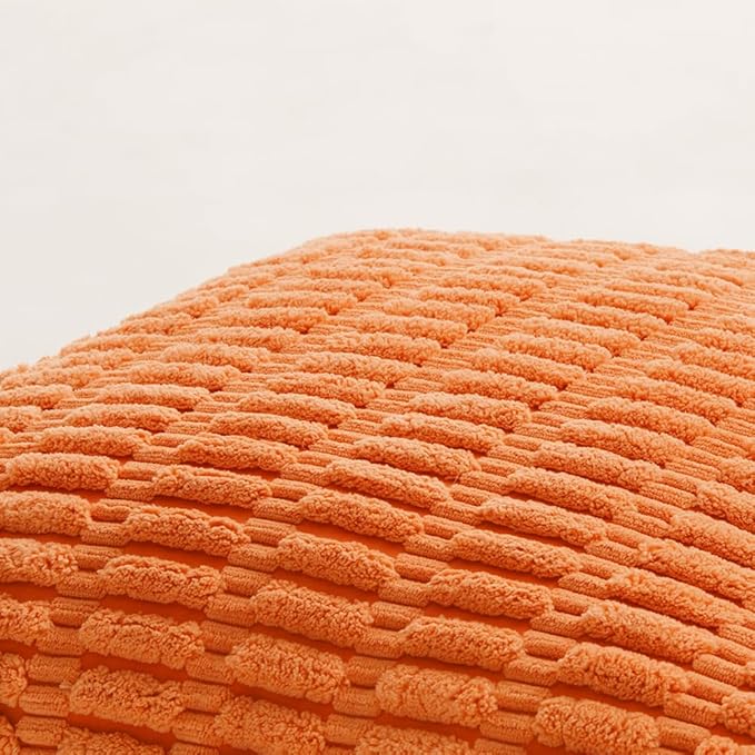 Fancy Homi 4 Packs Decorative Throw Pillow Covers for Living Room Couch Bed, Modern Farmhouse Boho Home Décor Accent Cushion Case, 16" x 16", Orange
