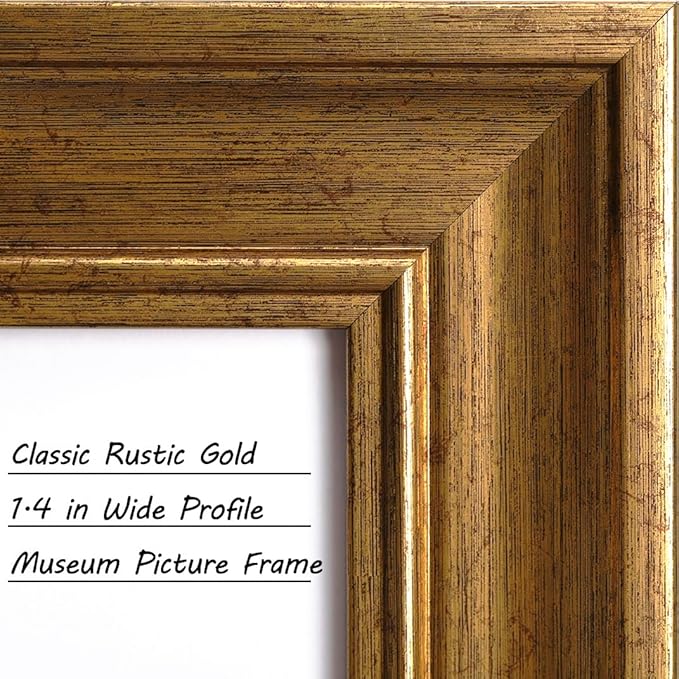 Yaetm 20x24 Gold Picture Frame Matted to 16x20 Set of 2, 1.4” Wide Molding & Rustic Gold Frames for Wall Gallery, Home and Office, Wall Mounting, 2 Pack