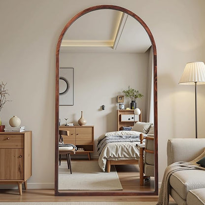 Suidia Full Length Mirror, Oversized Floor Mirror with Solid Wood Frame, Large Standing Mirror for Bedroom Living Room, Wood Antique Style, Dark Walnut, 76" L x 41" W