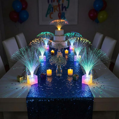Amylove 8 Pcs Mini Fiber Optic Lamp Bulk LED Light Color Changing Table Centerpiece Glow in The Dark Party Favors Supplies for Wedding Graduation Prom Birthday Disco Dance Decorations (9 Inch)