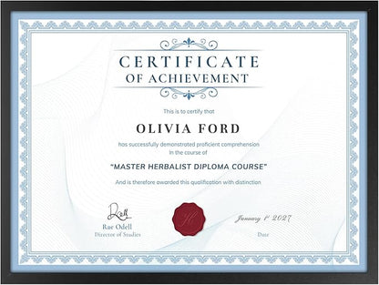 TWING 8.5 x 11 Picture Frame For Certificate, Diploma, Composite Wood Display photos 6x8 with Mat or 8.5x11 Without Mat, Black Document Picture Frames Collage for Wall Decor or Tabletop 6 Pack