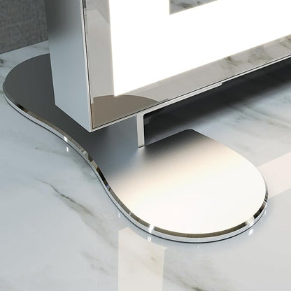ANYHI Hollywood Makeup Mirror with Lights, Large Lighted Vanity Dressing Table Mirror, Desktop/Wall Mounted Mirror with Lights, Smart Touch Screen, with 10X Magnification, Silver (23.6''x20'')