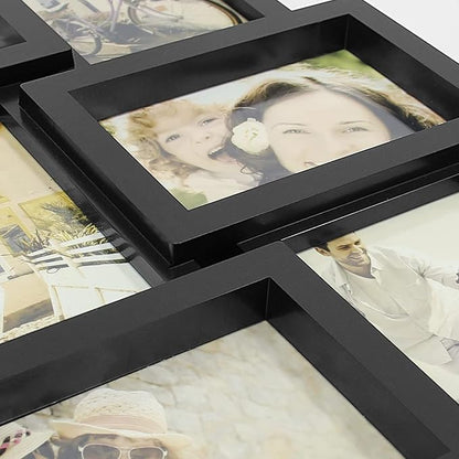 HELLO LAURA Picture Frames Collage Wall Decor - 21 Picture Collage Frames for 4x6 Photos Display Wall Hanging Gallery Frame Set Photo Collage Frame for Home Living Room - Black