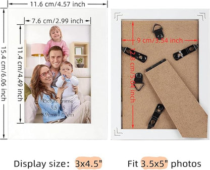 Giftgarden 12 Pack 3.5x5 Picture Frame White, 3.5 by 5 Photo Frames Bulk for Desktop Display or Wall Mount
