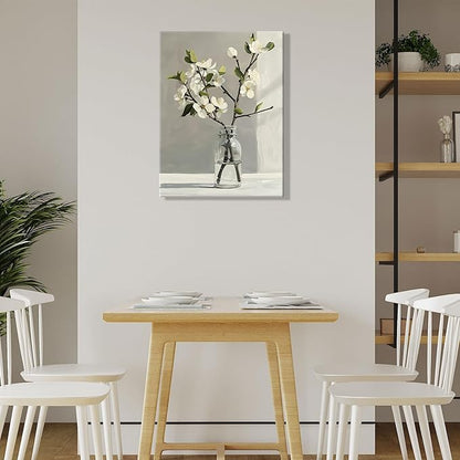 daktenn Floral Canvas Wall Art Bathroom Wall Art Pictures Wall Decor Home Decor Wall Decor for Bedroom Livingroom 18x24 Inches