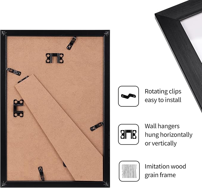 Giftgarden 8x12 Picture Frame Black, Multi 8 x 12 Photo Frames Bulk for Wall or Tabletop Display, 12 Pack