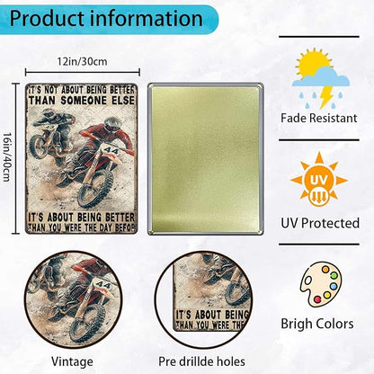 Motorcycle Tin Sign In The Darkest Hour When The Demons Come Metal Sign Motorcycle Poster Wall Decor Home Garage Bathroom Man Cave Office Bedroom Metal Plaque 12x16 Inch