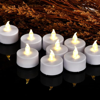 Flameless Tea Lights Candles, LED Battery Operated Electric Votive Fake Candles Realistic Flickering and 200+ Hours Long Lasting Bright for Celebrations Festivals (100 Pack, White)