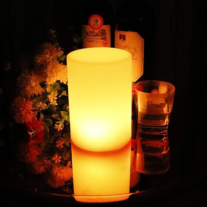 Cylinder Shape Color LED Mood Lamp,WONFAST Rechargeable Dimmable Night Light with Remote Control 16 Dimmable Colors 4 Effects for Kids and Adults,Ambient Decorative Party Lighting (10 * 20cm)