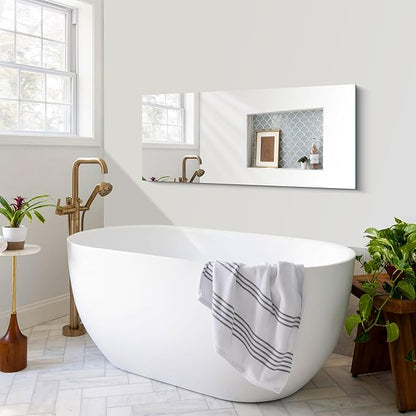 CILIBER Frameless Mirror, 20x48 Mirrors for Wall, Rectangle Bathroom Mirror for Over Sink, Frameless Vanity Mirror with Polished Edge, 3mm Tempered Glass, Hangs Horizontally or Vertically