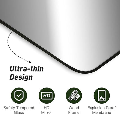 CULER Black Bathroom Wall Mirror,24 x 36 Inch Rectangle Vanity Modern Tempered Glass Mirror for Bedroom,Living Room,Entryway (24x36 Inch, Black)