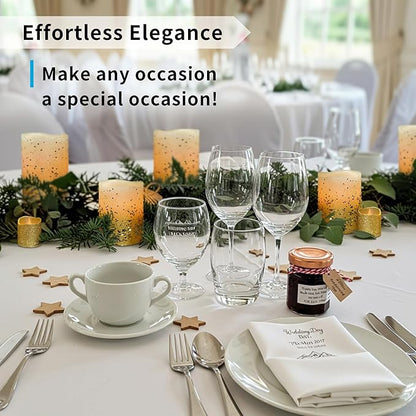 FURORA LIGHTING Gold Glitter Flameless Candles - Real Wax, Adjustable Brightness, Remote & Timer - 4 Pillars (3x4, 3x6) and 4 Votives, 8-Pack, Battery Operated
