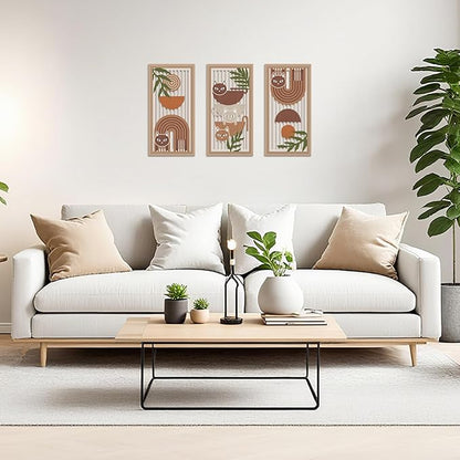 IARTTOP 3 Pcs Boho Cat Wood Wall Decor Mid Century Abstract Artwork Modern Minimalist Wooden Wall Art Bohemian Geometric Hanging Decor for Farmhouse Living Room Bedroom 7.9 x15.8 Inch Cat Gifts