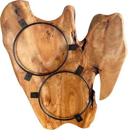 WELLAND Cedar Wood Wall decoration Ornaments, Hanging Decoration, irregular shape décor for Home, Living Room, Bedroom