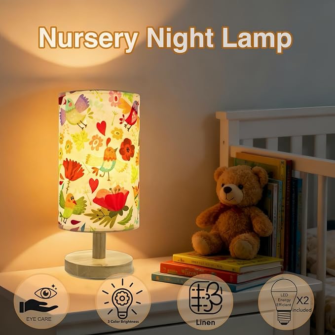 Flower Night Light for Girls - 3-Way Dimmable Boho Pink Floral Lamp for Nursery, Toddler Room, or Big Girl Bedroom, Whimsical Bedtime Reading Light, Gifts for Girls