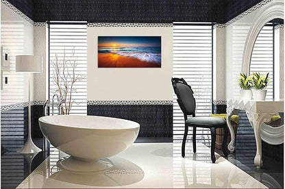 TutuBeer 1 Panel Ocean Pictures Beach Pictures Beautiful Sunrise over the Sea Picture Print on Canvas Wall Decor Beach Picture Ocean Wall Art Stretched and Framed 8x16 inch