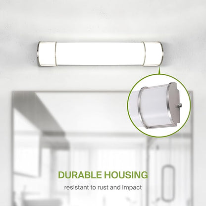 ASD LED 30" Vanity Flush Mount Light Fixture, Linear Bathroom Lighting Bar | 3CCT, Dimmable, Energy Star, ETL Listed | 28W 2425LM 3000-5000K 120V | Long Bath Wall Sconce Over Mirror | Nickel, 4 Pack