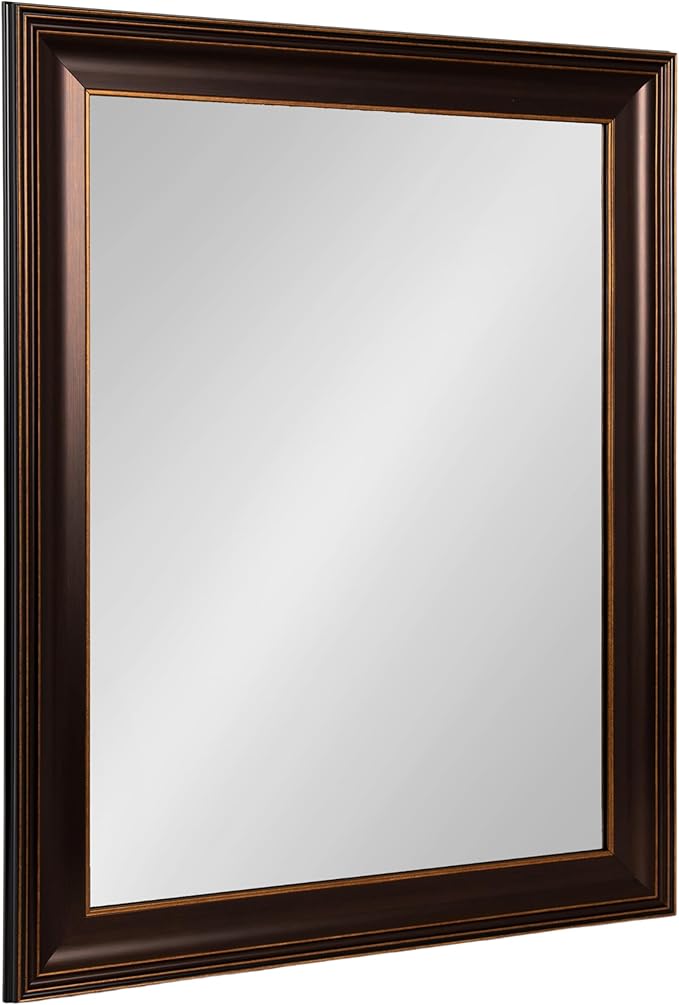 Kate and Laurel Galiano Traditional Framed Rectangle Bathroom Vanity Mirror, 23 x 29, Bronze, Classic Rectangular Bathroom Mirror for Over Sink or for Use as Entryway or Living Room Decor