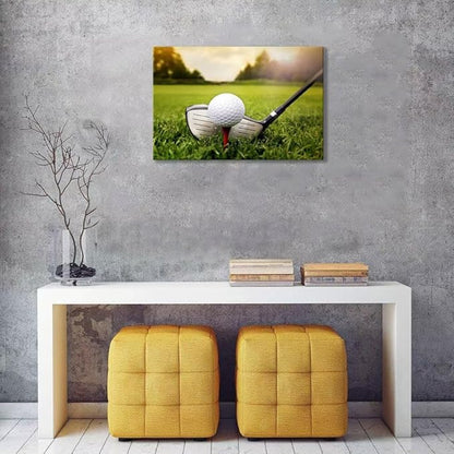 Golf Canvas Wall Art for Gym Room Golf Posters Golf Course Wall Decor for Living Room Bedroom Home Decorations Wall Decor Framed Artwork Ready to Hang(18''H x 24''W)
