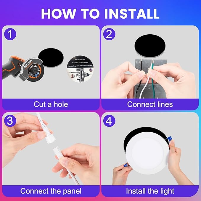 Xsky 6 Inch Smart Canless Recessed Lighting, 1 Pack, Zigbee 3.0 RGB+CCT LED Downlight, 1100LM, Compatible with Alexa, Home Assistant, and Zigbee 3.0 Hubs