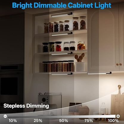 Under Cabinet Lighting,LED Closet Lights,Rechargeable Motion Sensor Light Indoor,3 Colors Dimmable,Magnetic Installation for Kitchen,Wardrobe,Bedroom,Drawer 6Pack