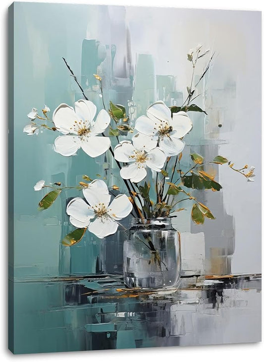 daktenn Floral Canvas Wall Art Bathroom Wall Art Pictures Wall Decor Home Decor Wall Decor for Bedroom Livingroom 24x32 Inches