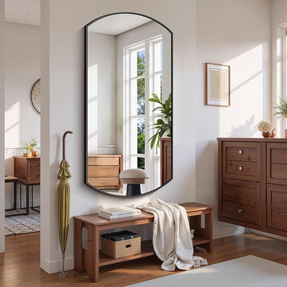 COFENY Bathroom Mirror, 30x60 Inch Black Oval Large Wall Mounted Mirror with Thin Metal Frame, Modern Bathroom Vanity Mirrors for Over Sink, Entryway, Living Room, Bedroom