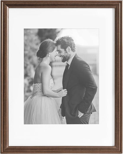 Kate and Laurel Adlynn Rectangle Picture Frame Set of 4; 11 x 14 matted to 8 x 10; Bronze; Vintage Four-Piece Frame Set for Gallery Wall Frame Set in Living Room Wall Decor