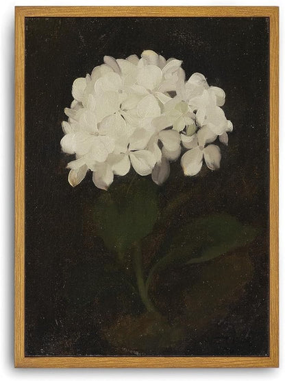 Djmwtb Framed Wall Art Vintage Wall Decor Hydrangea Canvas Art Floral Pictures Botanical Paintings Dark Prints Moody Artwork for Bedroom Living Room