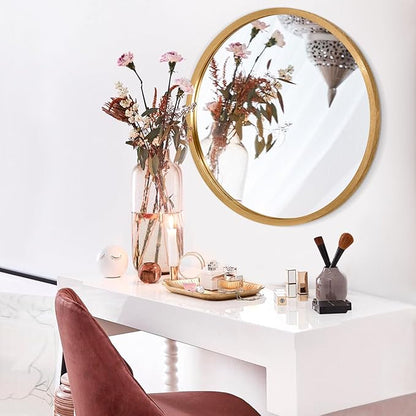 AOAOPQ Small Matte Frame Circle Mirror for Wall Round Mirror for Bathroom Entryway Living Room Hallway Bedroom Gold Mirror Entryway Vanity