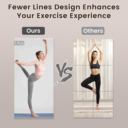LOAAO Home Gym Mirror, 67"x24"-2 PCS Gym Mirrors for Wall, Frameless, Tempered Glass, Large Workout Mirrors for Home Gym, Dance Studio, Yoga Room, Garage Gym